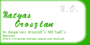 matyas oroszlan business card